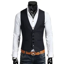 2015 new arrival 100% cotton suit vest men fashion slim fitness Men’s Waistcoat blazer Tops dress vests for men