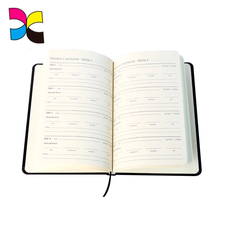 Hardcover Custom Logo Journal Book Printing Leather Agenda Monthly Weekly Planner Notebook
