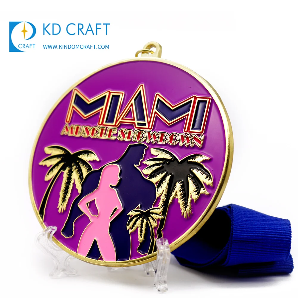 Wholesale No Minimum Order Custom Metal Die Cut Soft Enamel Bangkok Souvenir Medal