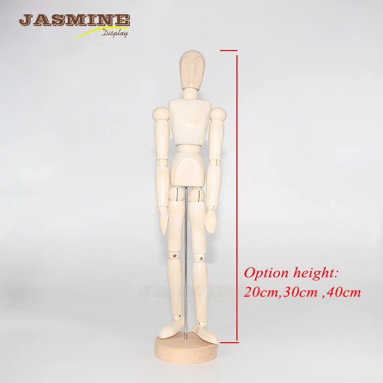 Adjustable 30cm Men's Wooden Manikin with Movable Limbs Ready-to-Ship Artist's Mannequin with Wig Stand for Adults