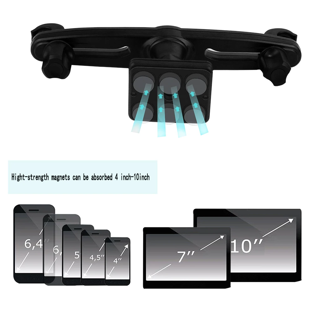 Магнитный держатель TZ02 + для планшета с крючком, автомобильный держатель для планшета, с креплением на заднее сиденье, для ipad
