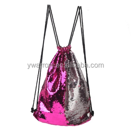 The latest design custom bundle pocket multicolor drawstring bag wholesale sequins drawstring bag
