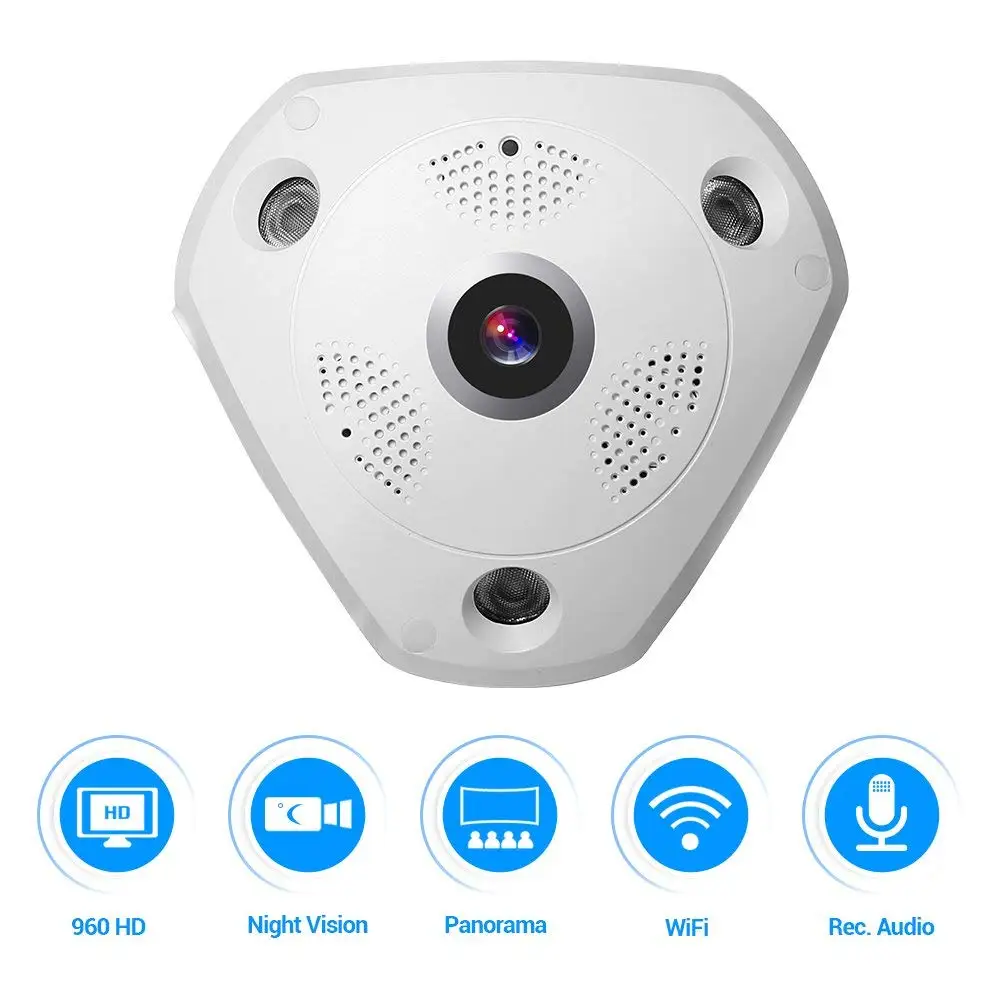 3D 360 Panoramic Wireless IP Camera 960P Smart  Home Security Surveillance  CCTV VR Camera