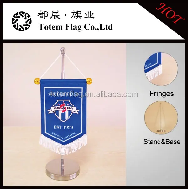 Cheap Custom Pennant Flags with Mini Table Flag Stand