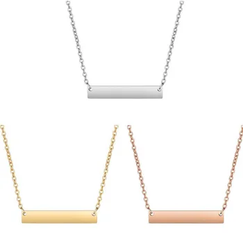 2021 New designs Stainless Steel Wholesale Customized Blank Bar Necklace