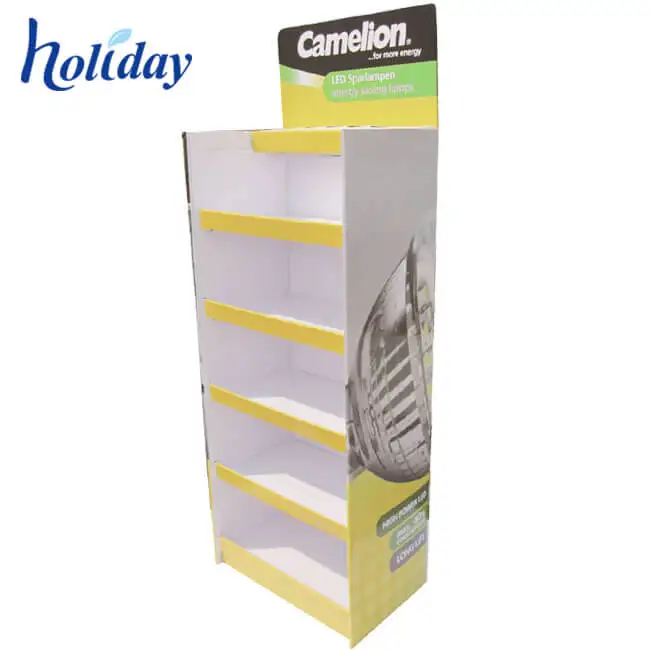 Corrugated Promotion Portable Cardboard LED Bulb Display Stand for Light Lamp