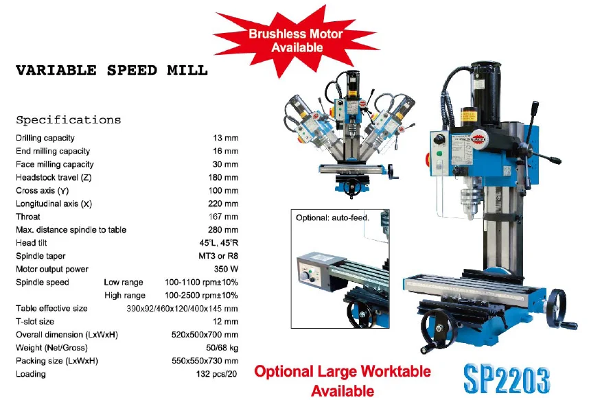 Zx40 Drilling Milling Machine SP2203 Cheap Manual Milling Machine