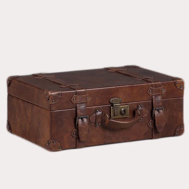 rustic leather luggage