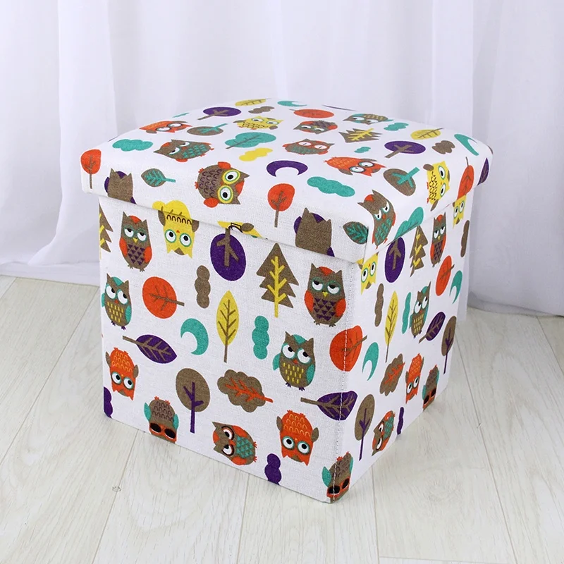 Красочный складной оттоманка для хранения с принтом/ящик для хранения/сиденье для хранения