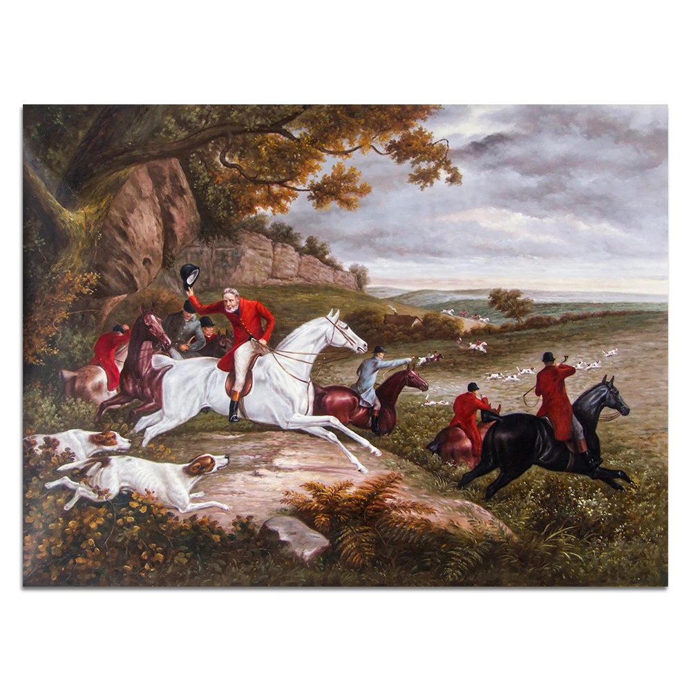 Dafen Village Artists Handmade Classical European Famous Royal Hunting Oil Painting Reproduction