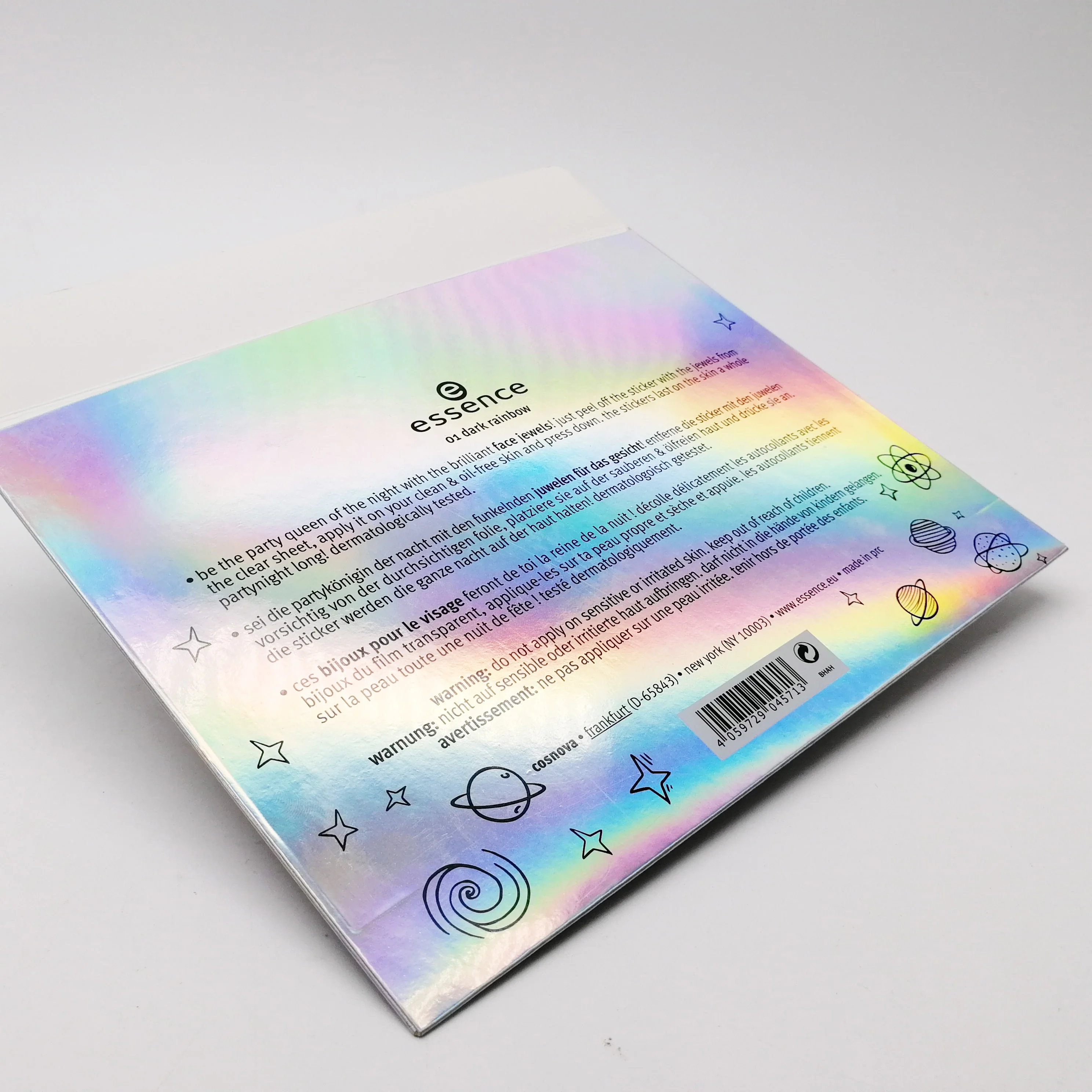 Custom New Foldable Hologram Paper Box With Shiny  Logo Printing