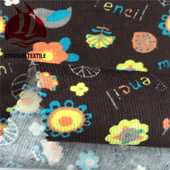 
 Модная хлопковая Вельветовая ткань с цветочным принтом  