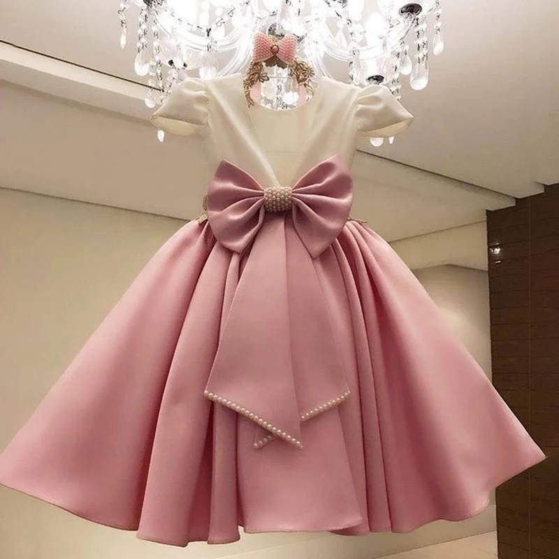 2020 first communion dresses for kids peach sparkly flower girl dresse –  inspirationalbridal