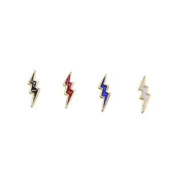 2019 summer new cute minimal delicate danity colorful enamel lightning bolt stud earring