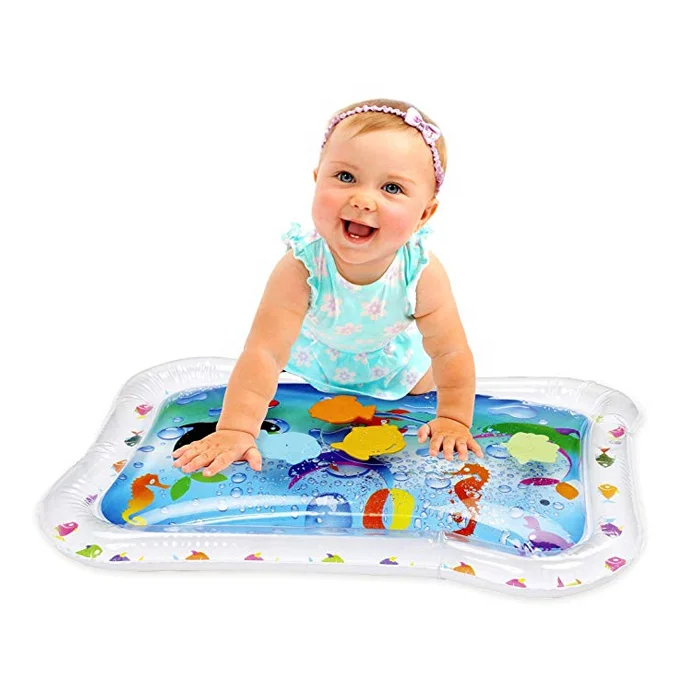 A Pat And Play Baby Fun Activity Center Inflatable Tummy Time Water Mat Bab...
