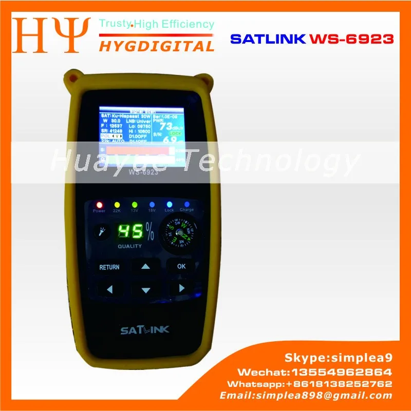 
Цена по прейскуранту завода-изготовителя Satlink WS-6923 DVB-S FTA C & Ку Цифровой спутниковый Finder метр WS6923 с 2,1 дюймовый ЖК-дисплей 