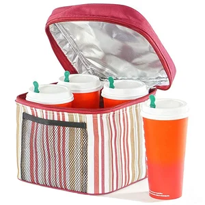 Custom Tote Insulated Beverage Carrier Cooler Coffee Delivery Bag