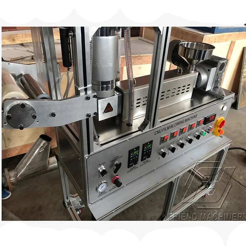 Small PE Plastic Film  Blown Lab Extruder    Mini HDPE LDPE Film Blowing Machine