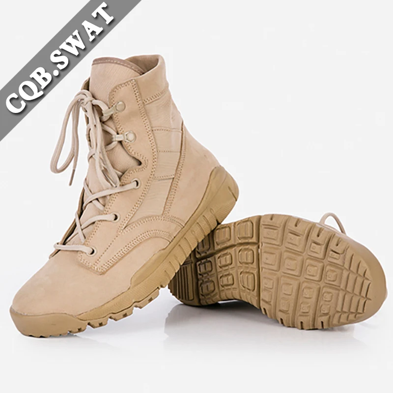CQB.SWAT Factory Price 6-Inch Height Combat Desert Boots with Zip and Lace-Up Closure Vibram/EVA Outsole for Summer