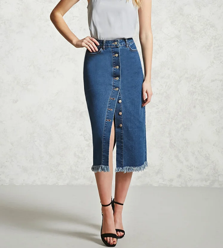 Skirts,Long Denim Skirt,Wrap Skirt 