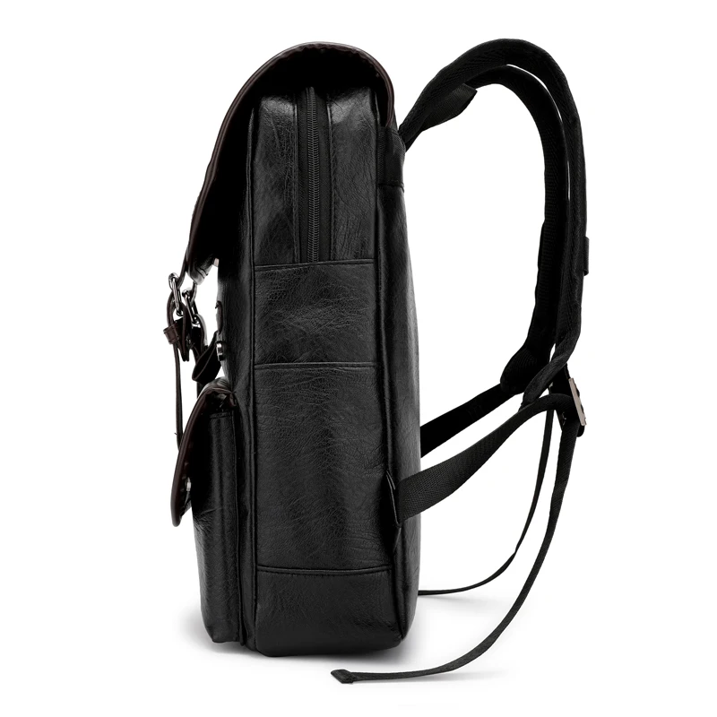 Vintage Pu Backpack School Bags for Men Leather Lowest Price Made in China