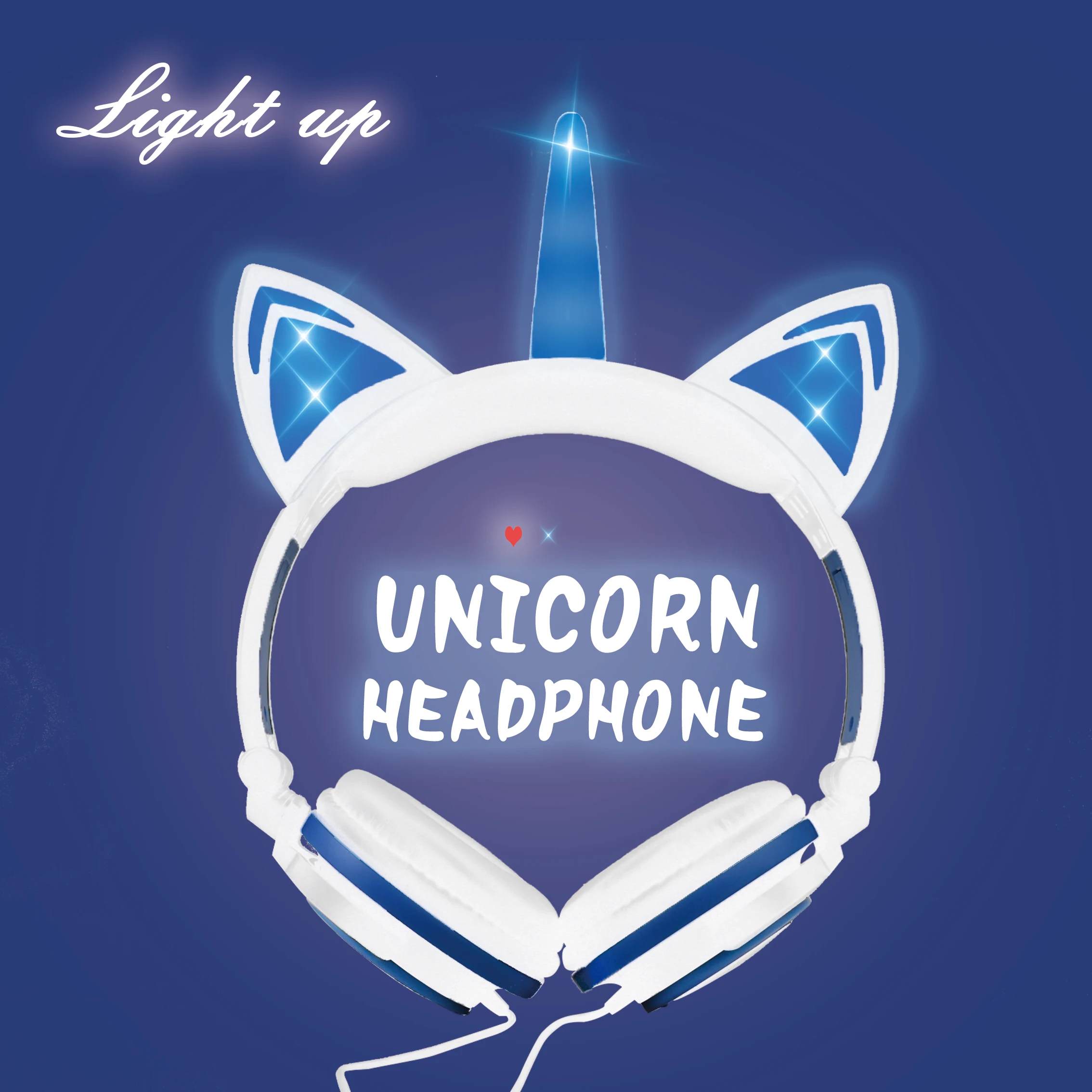 lks-ur107可爱的动漫卡通闪光蓬松熊儿童耳机女孩生日礼物