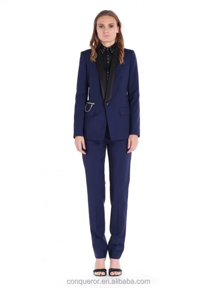 ladies blue tuxedo suit