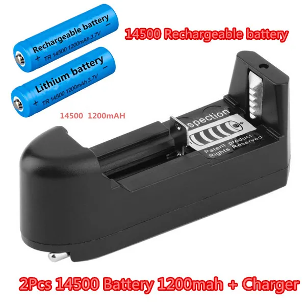 New 2PCS Battery 14500 Battery Lithium battery Charger