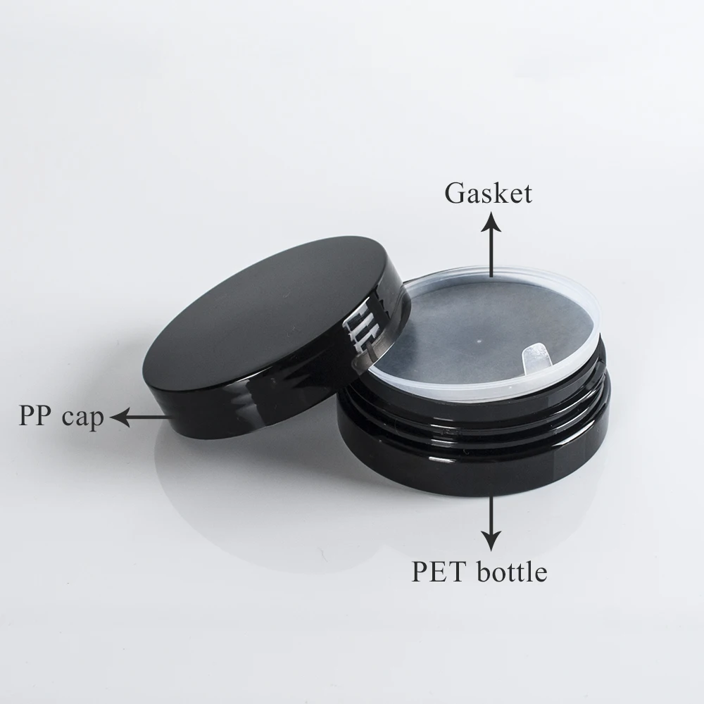 Empty Pet Hair Wax Jar Customized Plastic Wide Mouth Flat Eye Mask Jar