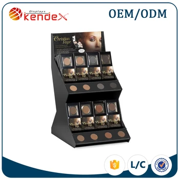 stylish design black acrylic face cream and BB cream display shelf for cosmetic counter
