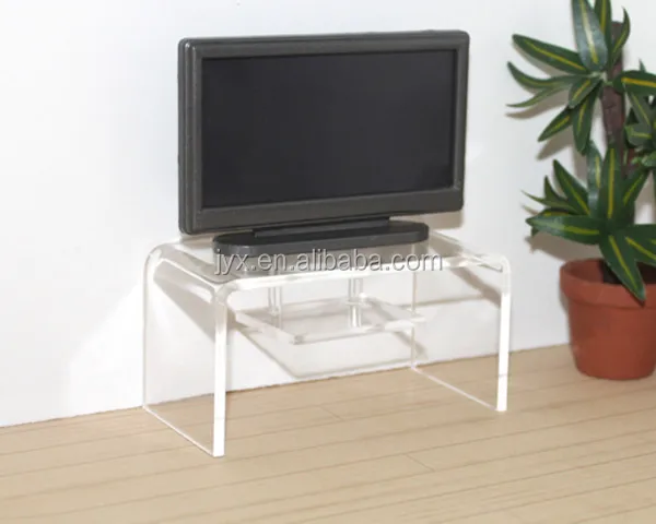 clear plastic tv stand