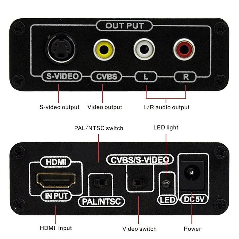 Hdmi To Composite Svideo Converter Support Pal/ntsc 1080p Hdmi To Av