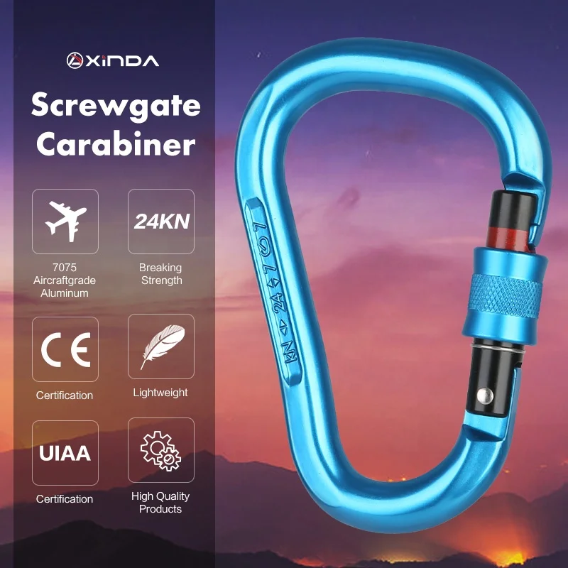 XINDA HMS 7075 алюминиевый карабин для альпинизма 24kN
