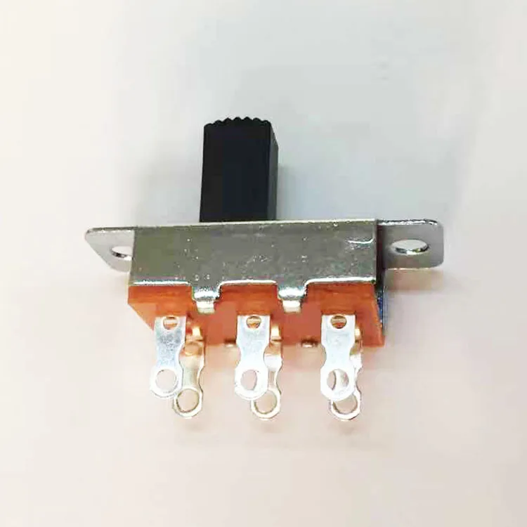 Towei Slide Switch Supplier 6A~120V 3A~250V T105 6 Pin 3 Position Spring Slide Switch for Microphone