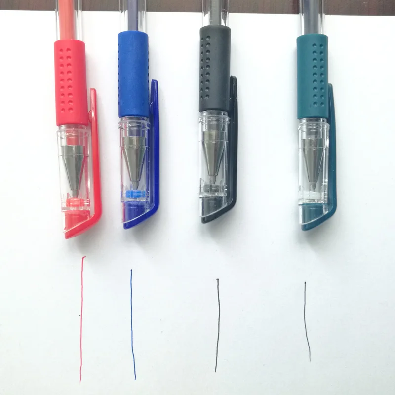 Новые, быстро сохнут, гелевую ручку 4 вида цветов, цвета: черный, синий, красный; Синий-обратная сторона ручек молочного цвета с резиновой ручкой