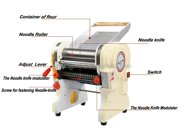 750W 110V Electric Pasta Maker Stainless Steel Noodles Roller Machine for  Home Restaurant Commercial - Knife Width 180mm, Noodle Width 3mm/9mm