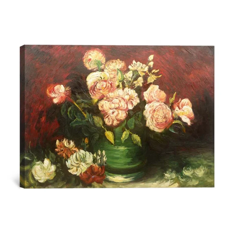 Tazón Con Peonías Y Rosas 1886 Vincent Van Gogh Hermosa Flor Reproducción  De Pintura Al Óleo - Buy Pintura Al Óleo De La Flor Product on 