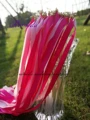 FREE SHIPPING 50Pieces Lot fushia and pink ribbon wedding wands with gold bell Wedding Ribbon Stick