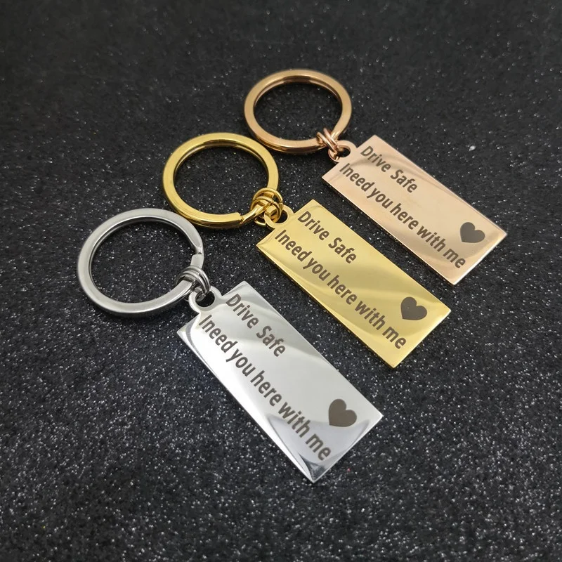 
Двойные круги, металлический безопасный автомобильный брелок для ключей, нержавеющая сталь 