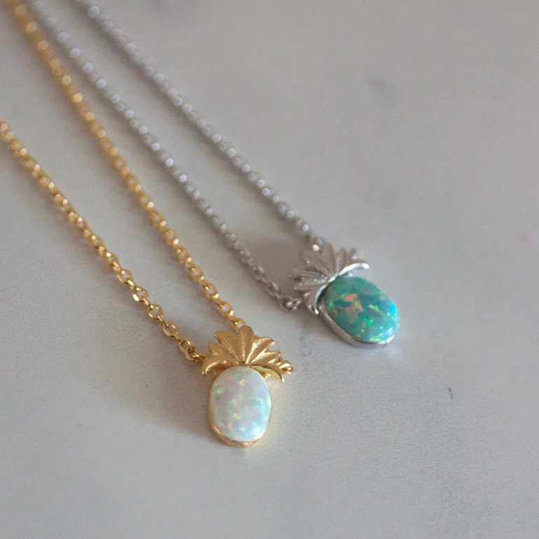 pineapple opal necklace