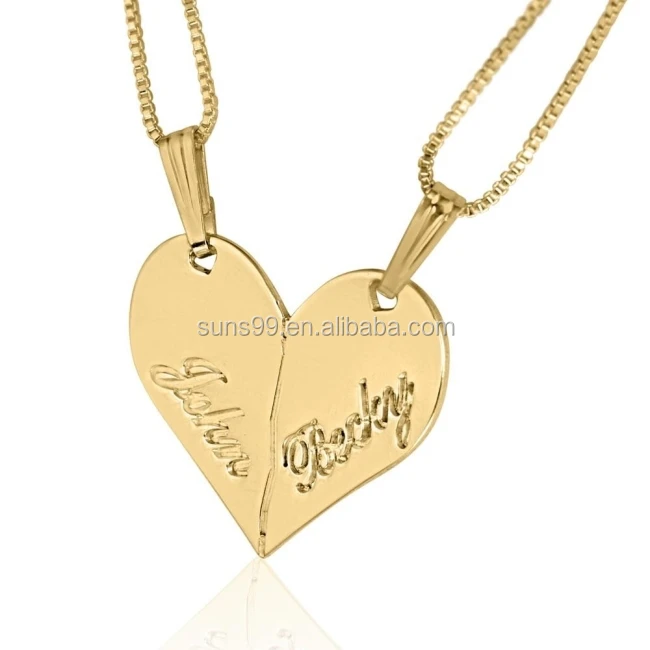 New Design Stainless Steel 24k Gold Plated Silver Name Necklace In English Breakable Heart Buy Name Necklace In English Gold Necklace Designs In 10g Personalized Name Necklace Product On Alibaba Com