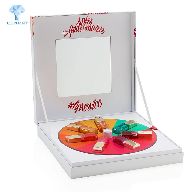 Лидер продаж персонализированный гофрированный Набор губной помады с цветным принтом и логотипом бренда на