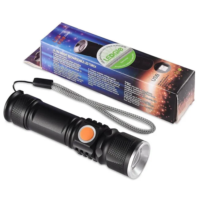 cree xml t6 led ultra bright rechargeable tactical flashlight XML-T6 Powerful Military Flashlight usable for cycling or hiking and 5 Modes In resistant and lightweight material used in the design of airliners and fighters LED Tactical Flashlight Super Bright