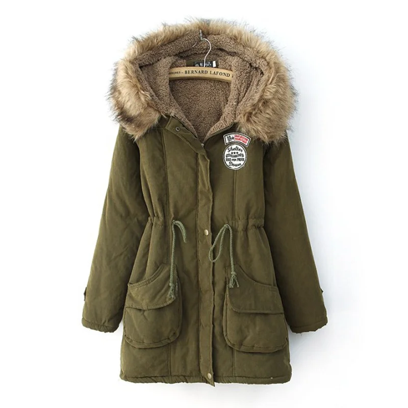 Plus size winter coat women jacket long thick lamp cotton