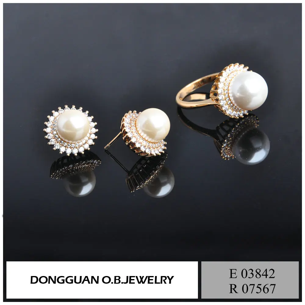 The Latest Design of Artificial Pearl Earrings Real Gold Plating American Style Pearl Jewelry for Women