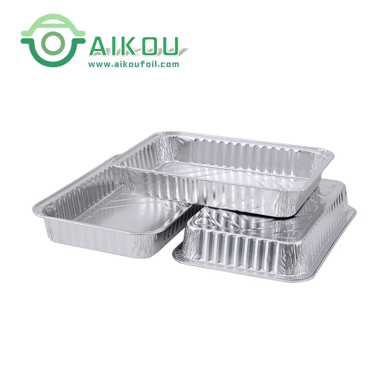 Rectangle Metal Box to Go Containers Meal Prep Microwavable Oven Safe Reusable Disposable Aluminum Foil Takeout Food Containers