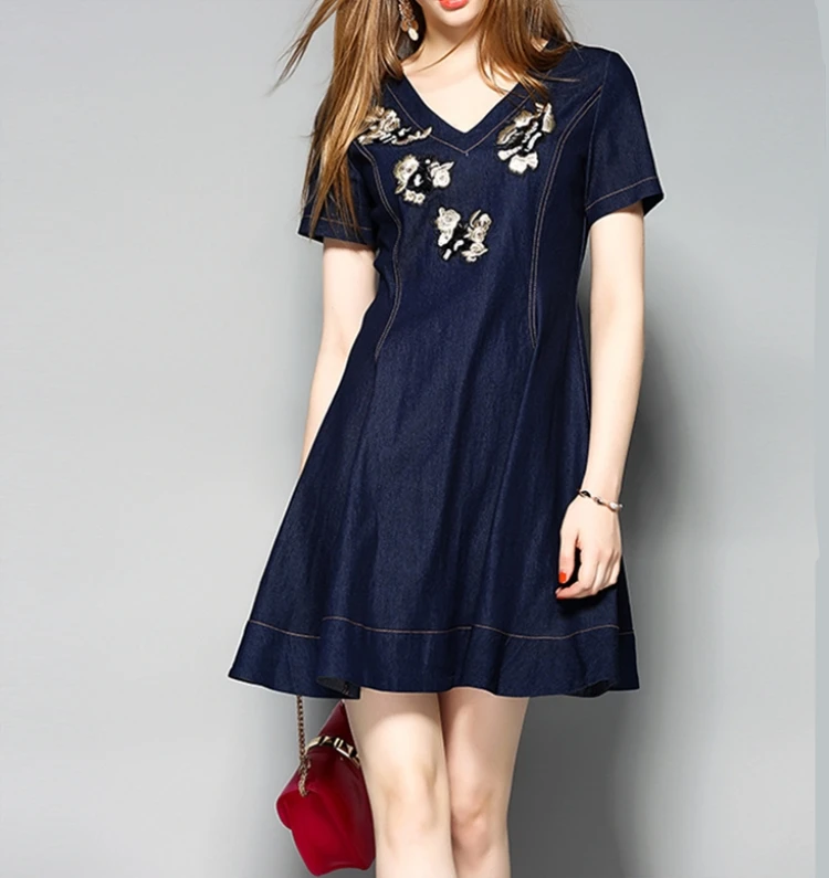 a line embroidered dress