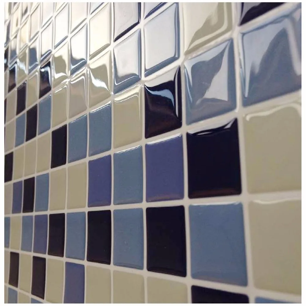 MOC 100 cm x 4 cm azulejos autoadhesivos 3D mosaico azulejos adhesivos resistentes al agua baño decoración pegatinas 1464 piezas 