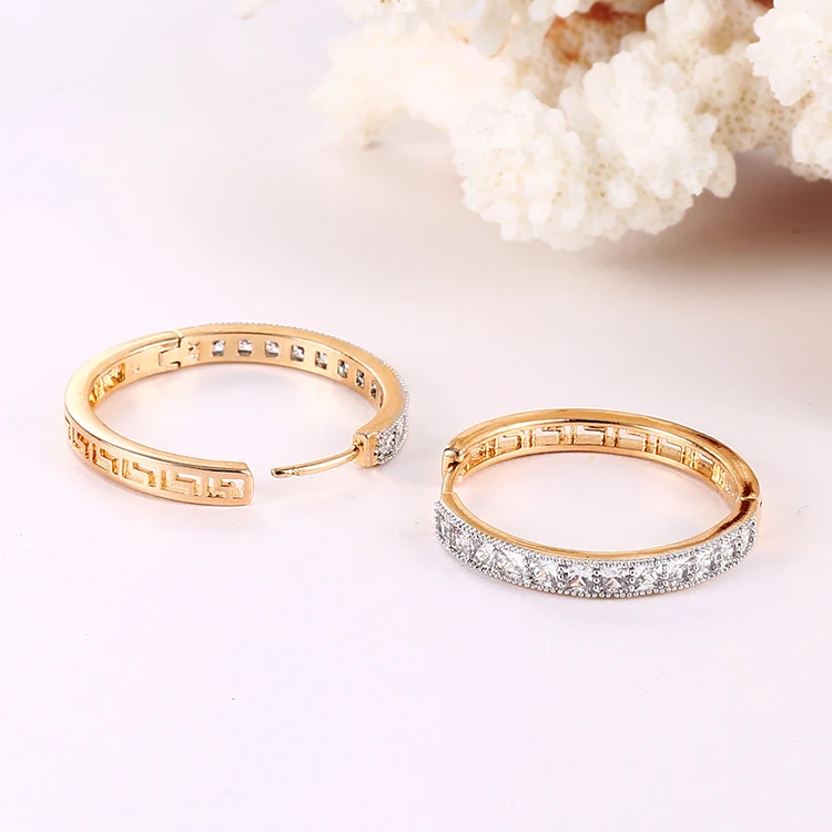 Latest Simple Style Beautiful Gold Plated CZ Bali Round Earring Designs for Women