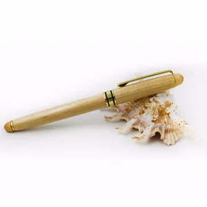 Customizable Red Wooden Ballpoint Pens with Gold Logo 0.5mm Gel Ink for Gifts Factory Price Available